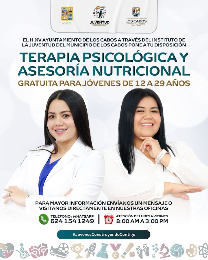Invitan a jóvenes de Los Cabos a recibir asesoría psicológica y nutricional de forma gratuita