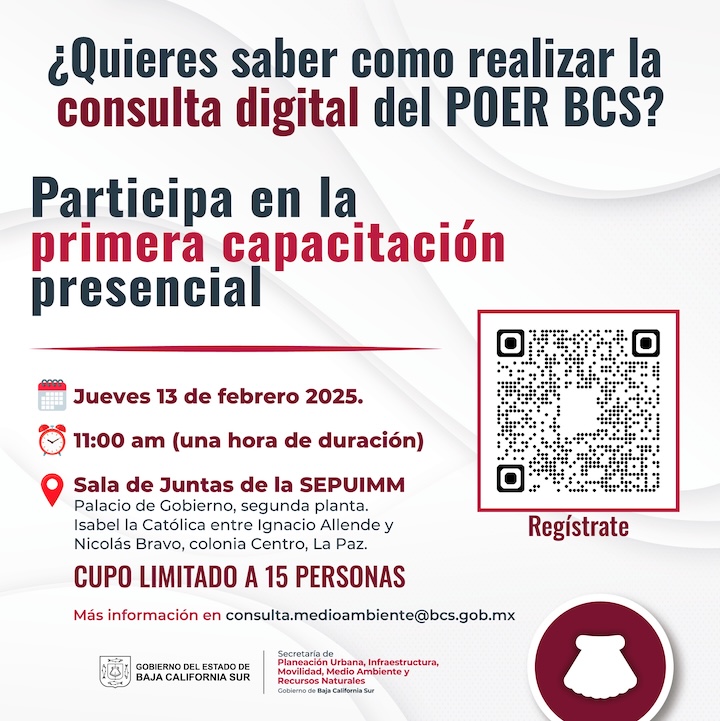 Invitan a participar en el curso de consulta digital de Ordenamiento Ecológico Regional de BCS