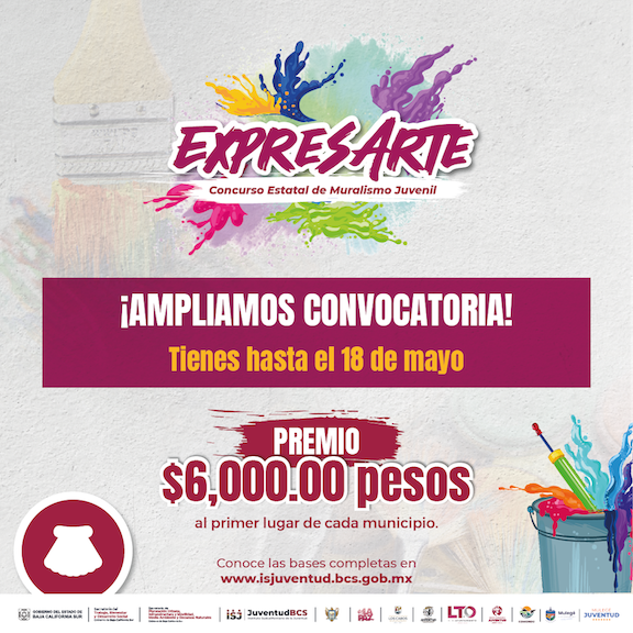 Se amplía convocatoria del Concurso Estatal de Muralismo Juvenil “Expresarte 2025”