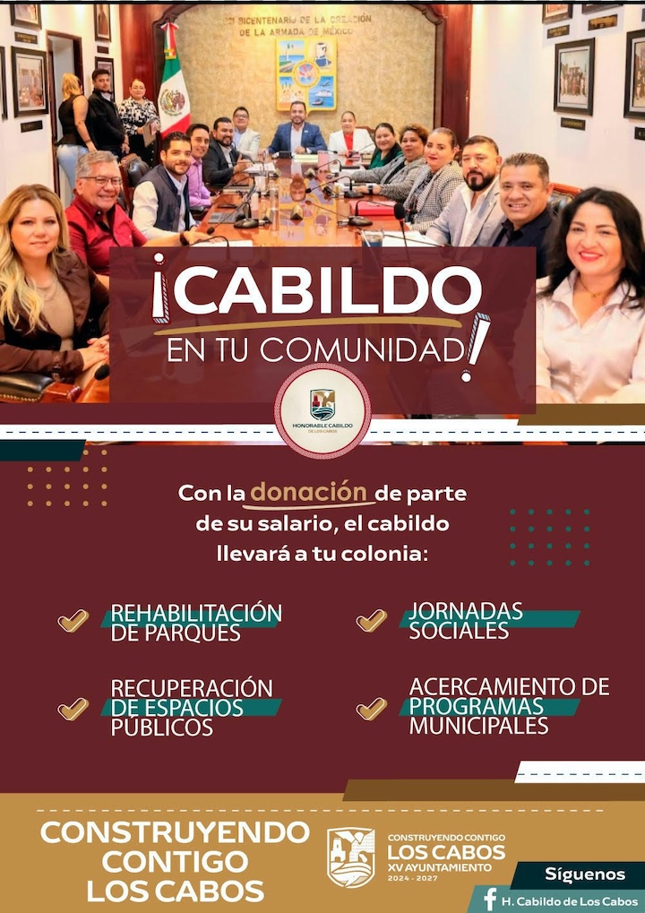 “Cabildo en tu comunidad”: regidoras y regidores de Los Cabos promueven programa con aportaciones de su salario