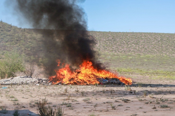 Incineran drogas incautadas en operativos de la Mesa de Paz y Seguridad en Baja California Sur