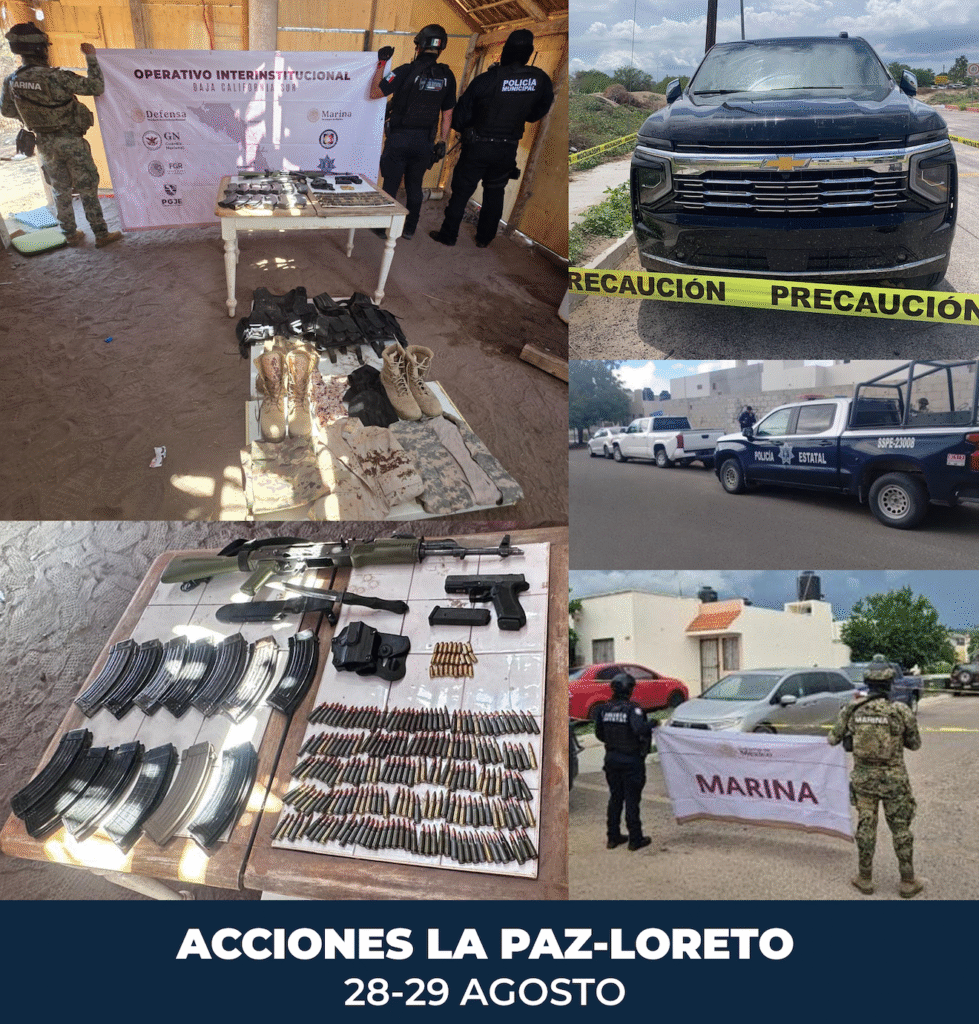 Aseguran armas, chalecos, cargadores y vehículos en operaciones realizadas en La Paz y Loreto