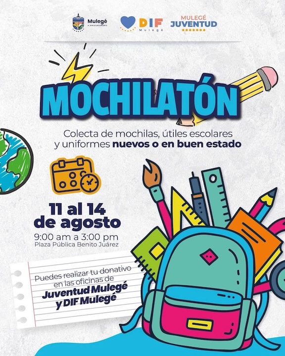 Ayuntamiento de Mulegé invita a participar en el «Mochilatón 2025»